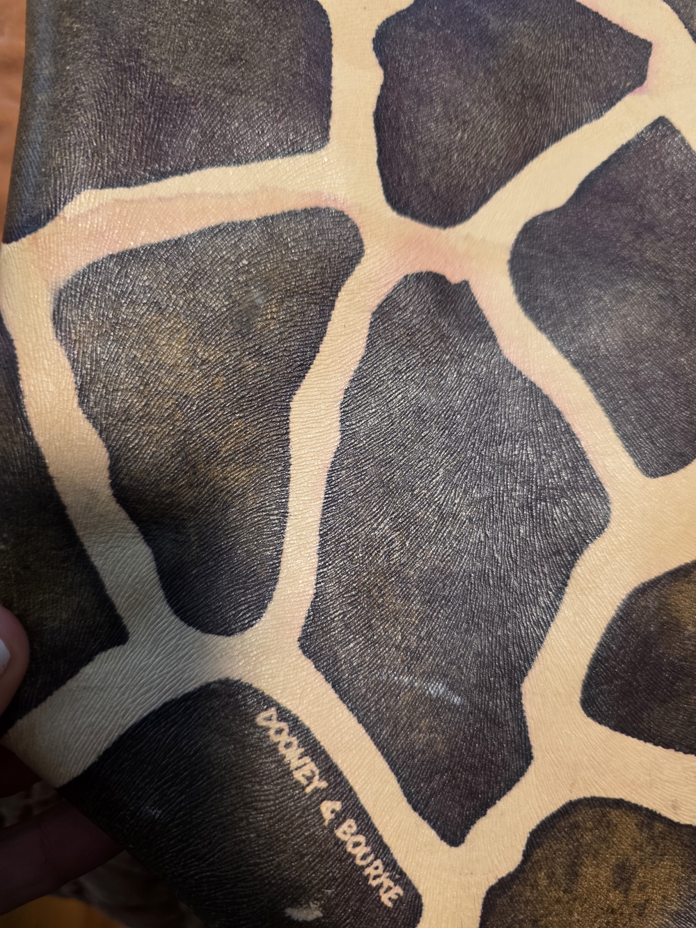 Dooney & Bourke Black and Cream Giraffe-Pattern Hobo Tote - Picture 3 of 7